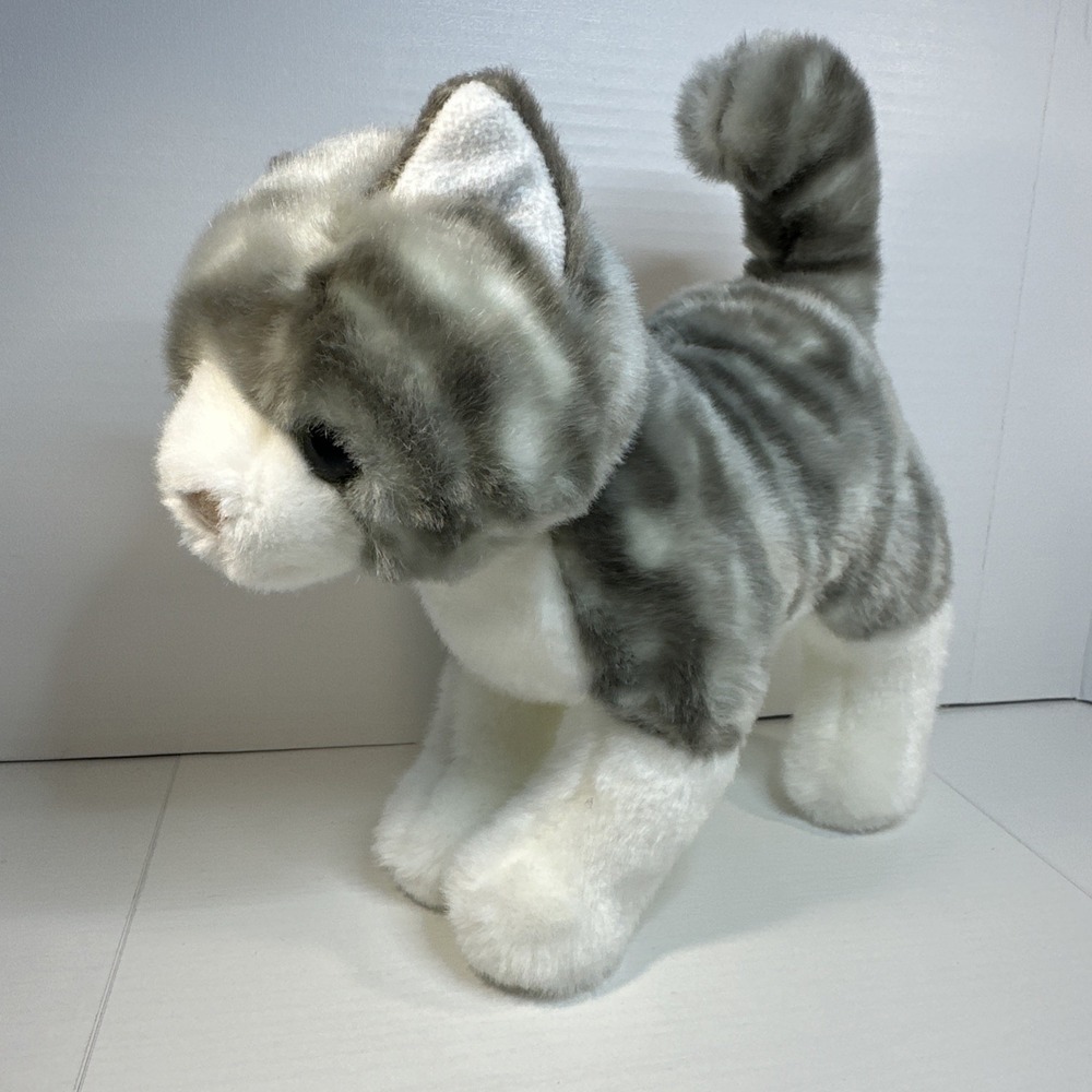 Aurora Miyoni Gray Striped Tabby Cat 9" Plush Stuffed Animal Kitten